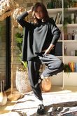 Charli Honeycomb Oversized Turtle Knit Black